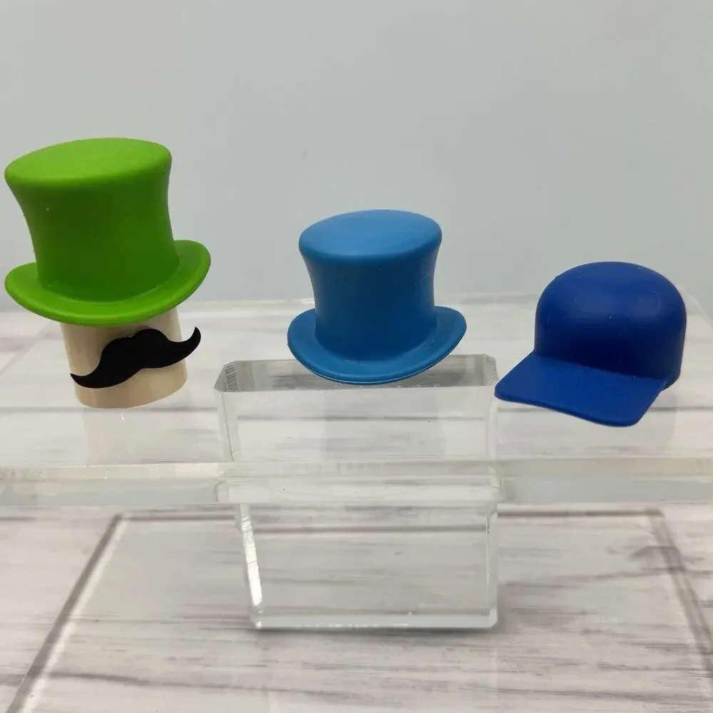 Wine Bottle Stoppers Reusable Silicone Top Hat Baseball Cap Blue Green‎ Mustache